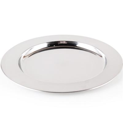 China Sustainable Premium Mirror Finished Round Dinner Tray Stainless Steel Food Serving Dish For Restaurant Hotel for sale