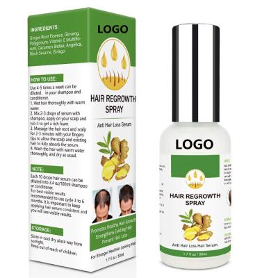 China Custom Natural Repair Hair Loss Ginger Hair Growth Serum Anti Loss Prevention Spray for sale