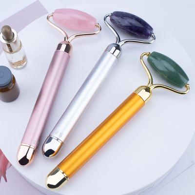 China Electric Beauty Skin Rejuvenation 24k Gold Face Massage Stick Vibrating Neck Face Slimming Massage Roller for sale