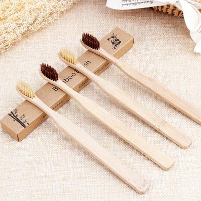 China Wholesale Price Disposable Custom Logo Label 100% Eco Natural Natural Organic Degradable Bamboo Toothbrush for sale