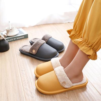 China Autumn Winter Home Removable Warm Waterproof Women's Non-slip Couples Wool Slipper for sale