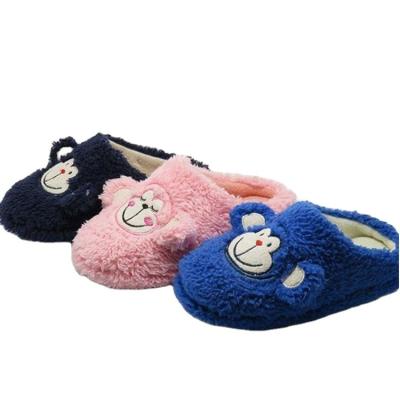 China Cute Lambwool Animal Kids Monkey Novelty Flat Hot Selling Home Slippers for sale