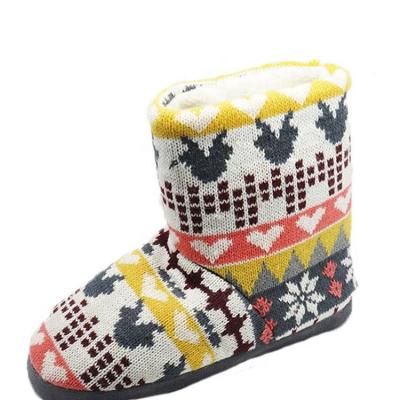 China Warm and comfortable washable high cashmere boots unique flat fashionable colorful terry winter home boots for women for sale