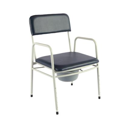 China Rehabilitation Therapy Supplies Adjustable Steel Commode Chair Padded Cushion And Bucket For The Disabled for sale