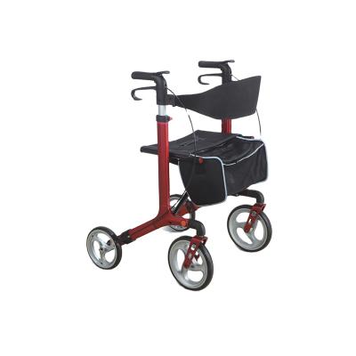 China Adults Aluminum Walker Double Folding Aluminum Rollator , Upright Walker For Adults for sale