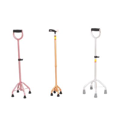 China Quadruple Cane Lightweight Walking Stick Anti-Slip Cane Medical Convenient Walking Stick with Adjustable Stable Quadruple Cane for elerly for sale