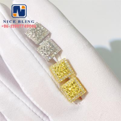 China Pass through diamond tester wholesale price hip hop stud earrings s925 sterling silver screw back micro pave vvs moissanite earrings for sale