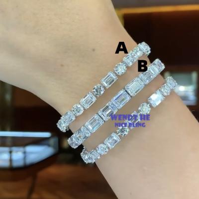 China Vintage Design Mossinate Diamond Tennis Luxury Bracelets 925 Sterling Silver Tennis Bracelet for sale