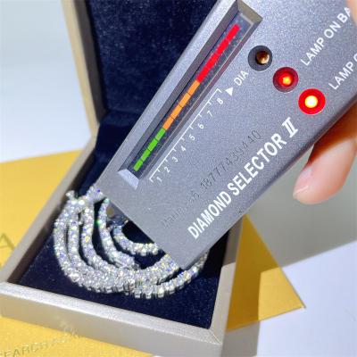 China Iced Out Bling Moissanite Diamond Tennis Chain Necklace Wholesale Price Hiphop 3mm Hip Hop 18K Gold Plating Diamond Necklace for sale