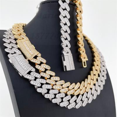 China Wholesale Good Quality Different Size Hiphop Silver With CZ Icedout Jewelry Cuban Link Chain luxury wholesale cuban link chain for sale