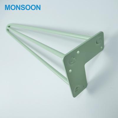 China Morden Mosnoon Good Quality Metallizing Furniture Table Legs 3 Rod Furniture Hairpin Legs for sale