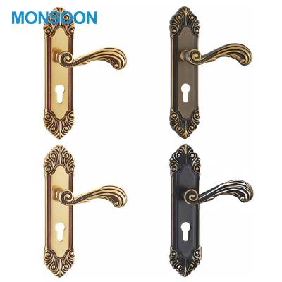 China Modern Security Door Handle China Entrance Rectangle Tubular Door Handle Lever Square Heavy Duty Door Handle for sale