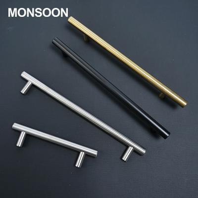 China Modern Cheap Metal Modern Stainless Steel Kitchen T Bar Pull Handles Plastic Cabinet Handles Wardrobe Pulls for sale