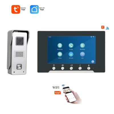 China Motion Detection Tuya-Smart Video Door Phone With Full HD Video Intercom 4 Camera 1080P Wires Connection for sale