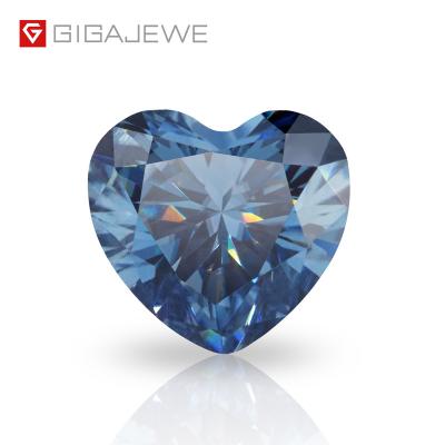 China Synthetic Blue Diamond 1 Carat Star Color Blue Heart Cut Loose Moissanite Gemstone for sale