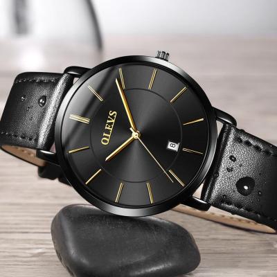 China Professional Alarm Manufacturer Leather Strap Watch Leather Strap Sports Quartz Watch For Men for sale