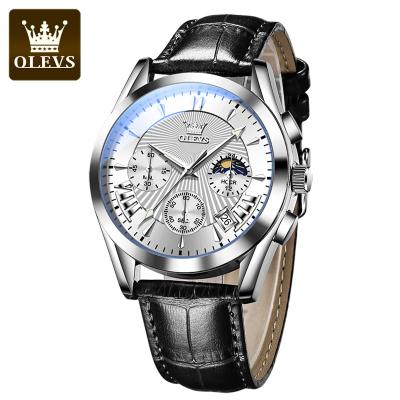 China Chronograph Factory Olevs Style Hot Hot Leathe Watch Quartz Men Watches Fashion Quartz Watch for sale