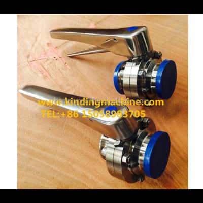 China General Sanitary TC Stainless Steel Tri Clover / Flange Butterfly Valve for sale