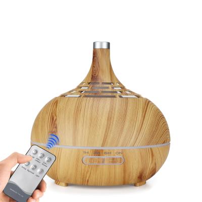 China Factory price rv 400ml remote control wood essential oil diffuser grain rc ultrasonic humidifier for sale