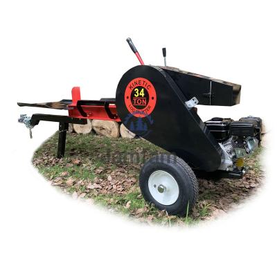 China JAMFAM FARMS 34T 6.5HP Kinetic Fast Wood Log Splitter Firewood Log Splitter Gasoline Log Splitting Machine for sale