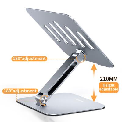 China Multifunction Aluminum Folding Laptop Stand Ergonomic Desktop Laptop Notebook Stand Hot Seller Portable/Adjustable Height for sale