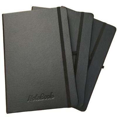 China 2021 a5 a4 eco-friendly custom black leather cover paper notebook planner journals diary hardcover printing for sale