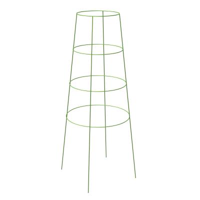 China Hot Selling 52 Inch 4 Rings Garden Accessories Plant Powder Coated Metal Tomato Cage Plant Supports for sale