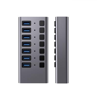 China Good Quality High Speed ​​And Stable 7 Port USB 3.0 Hub For PC Laptop Other Devices With Different Power Switches for sale