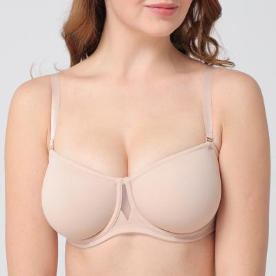 China Sustainable Wholesale Women's Unpadded Cotton Bra Summer Breathable Push Up 1/2 Cup Underwire Cotton Bra for sale