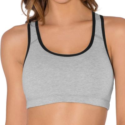 China Women's Viable Cross Back Wireless Pullover Bra 95% Cotton 5% Spandex Soft Sports Bra for sale