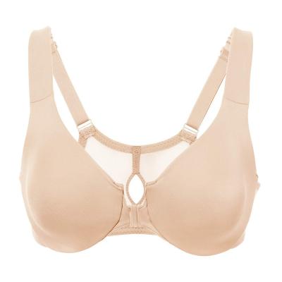 China Viable Full Coverage Front Close Bra See Through Racerback Underwire Sheer Support Minimizer Bra for sale