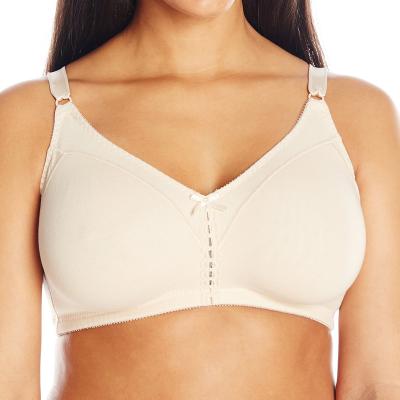 China Sustainable Wholesale Women's Cotton Bra Breathable Plus Size Women's 14% Cotton 86% Spandex Wire Free Bra for sale