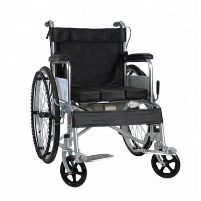 China ISO9001 Hospital Comfortable Home Steel Portable Wheelchair Black Manual for sale