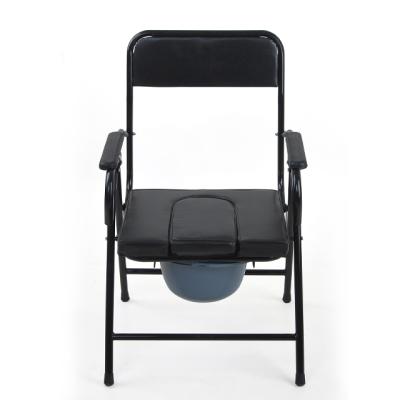 China Hospital Lightweight Toilet Homecare Commode Folding Steel Chair For Elderly for sale