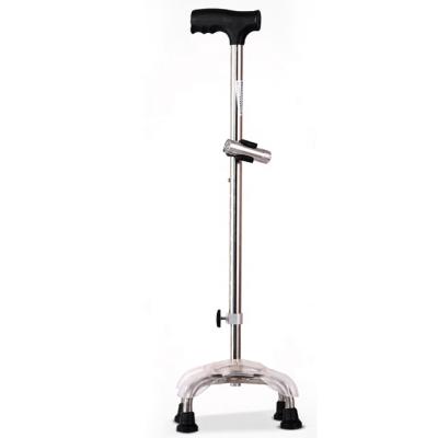 China Cheap Stainless Steel Medical Blind Quadruped Crutch Hospital Light Weight Convenient Stick Walking Cane For Old People for sale