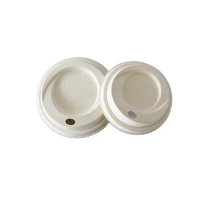 China Disposable Degradable Coffee Lids Sugar Cane Pulp Lids Coffee Lids Disposable Degradable Lids 80 Gauge Paper High-Size Soy Milk Tea Lid Degradable Lid for sale