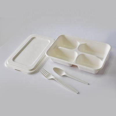 China New Trend Product Sugar Cane Bagasse Disposable Compostable Takeout Tableware Biodegradable Warmpack Lunch Tray for sale