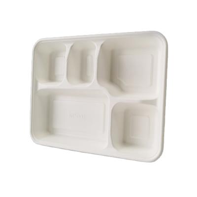 China Amazon Biodegratable Disposable Hit Takeout Bagasse Tray Degradable Packaging for sale