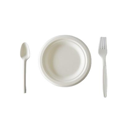 China Minimalist 100% Biodegradable Sugarcane Fiber Bagasse Round Plate for sale