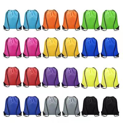 China Cheap Eco-friendly 210D Nylon Pull String Drawstring Bags Printing Logo Drawing String Bag Backpack Custom Made With Single Double Sided Printing for sale