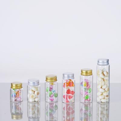 China Gift & Craft Pudding Glass Jar 10ml 15ml 20ml Mini Wishing Glass Bottle Vials with Cork Wooden Stopper Label for sale