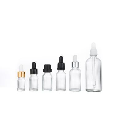 China 5ml 10ml 15ml Clear Essential Oil Cosmetic Dropper Bottle Packaging Empty Essential Oil Bottles for sale