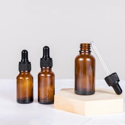 China 5ml 10ml 15ml 20ml 30ml 50ml 100ml Amber Essential Oil Bottle Dropper Glass Cosmetic Bottle for sale