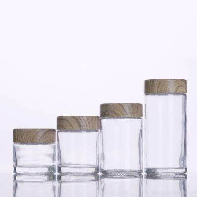 China Food Jar Honey Jar OEM Clear Empty Round Glass Packing Jar For Food Honey Jar With Lid for sale