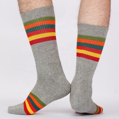 China QUICK DRY Mens Dress Stripe Business Casual Colorful Cotton Patterned Long Socks for sale