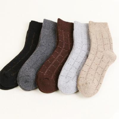 China 2020 New Wholesale QUICK DRY Autumn Knit Warm Terry Wool Business Socks For Men for sale