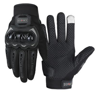 China Elasticity Breathable Mesh Full Finger Gel Protection Touch Screen Sports Motorcycle Riding Gloves for sale