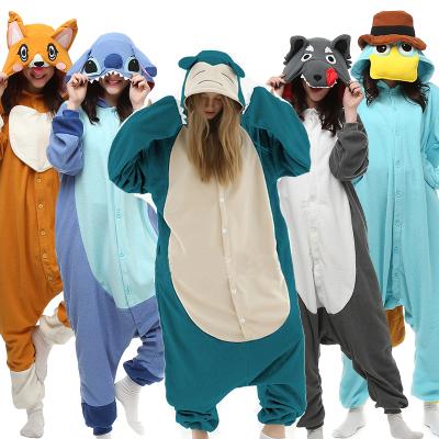 China Breathable Customize Button Down Fleece Cartoon Winter Sleepwear Onesies One Piece Pajamas For Women for sale