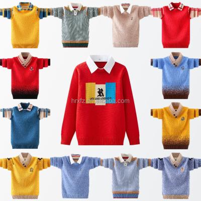 China Wholesale Children's Sweater Cotton Woven Pattern Sweater Turtle Neck Sweater Winter Students Anti-Shrink Children's Sweater for sale