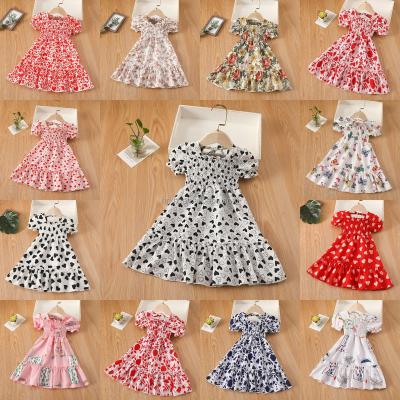 China 2022 New Anti-wrinkle 100% cotton knitted round neck girls' dress stage performance dress beach skirt chiffon/yarn square skirt for sale